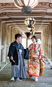 長谷寺での婚礼の写真